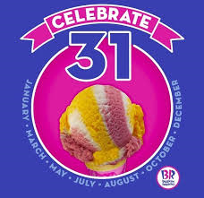 Baskin-Robbins Celebrate 31-$1.70 Scoops