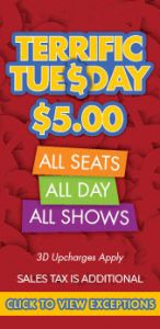 Cobb Theatres Terrific Tuesday $5.00 movies